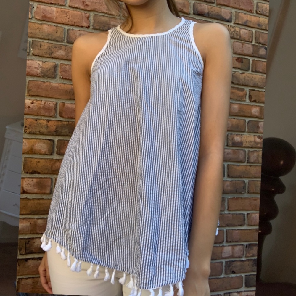 Seersucker Boutique Tank Top - Small